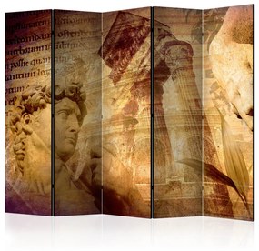 Paravento separè Collage greco II - composizione di iscrizioni e sculture
