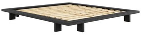 Letto matrimoniale nero in legno di pino con griglia 180x200 cm Japan - Karup Design