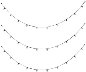 Catena luminosa collegabile nera con spina 14m incl. E27 P45 30 luci IP64 - Lubber