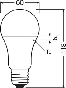 Lampadina LED A60 E27/13W/230V 3000K - Osram