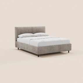 ONYX letto imbottito con vano contenitore e testiera verticale in tessuto certificato Oeko-Tex®