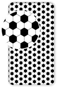 Lenzuolo con angoli per bambini bianco e nero in cotone per letto singolo 90x200 cm Football – Jerry Fabrics