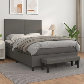 Giroletto A Molle Con Materasso Grigio 140x190 Cm İn Similpelle /