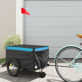 Rimorchio Da Bici Nero E Blu 30 Kg İn Ferro /