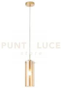 Lampadario a sospensione magic oro e ambra 1 luce attacco e27 10x15...