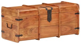 Baule 90x40x40 Cm İn Legno Massello Di Acacia /