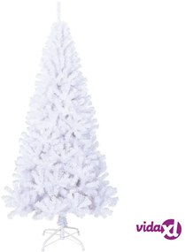 vidaXL Albero di Natale Artificiale con Rami Spessi Bianco 180 cm PVC