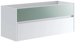 Mobile da bagno sospeso sotto lavabo L 119.5 x H 50 x P 45.5 cm verde opaco, 2 cassetti Niwa