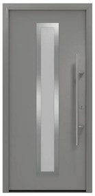 Portoncino d'ingresso HORMANN Iso Pro Secur 700s con vetro L 90 x H 210 cm in acciaio grigio, apertura tirare a destra