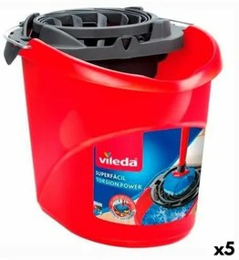 Secchio per Pavimenti Vileda Rosso 10 L (5 Unità)