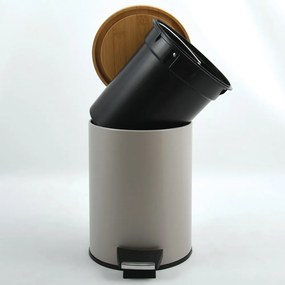 Cestino per la spazzatura grigio tortora in acciaio con pedale 5 l Adonis – Spirella