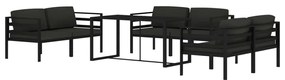 Set divani da giardino 7 pz con cuscini in alluminio antracite