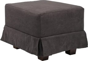 Pouf imbottito grigio in tessuto 57x41 h sfoderabile e piedini