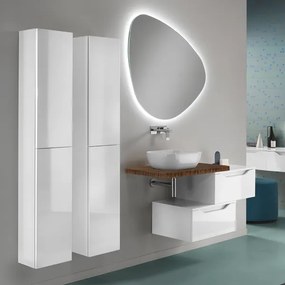 Mobile bagno sospeso con lavabo da appoggio e moduli con cassetto - MIXI C
