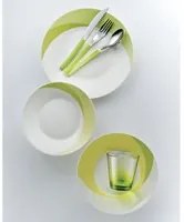 Set 7 pezzi Piatti + Posate + Bicchiere Eme Natura Green Verde