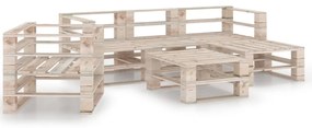 Set divani da giardino su pallet 6 pz in legno di pino