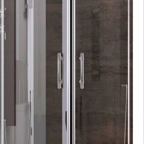 Box doccia stondato 120x90cm vetro trasparente KAM-K270 - KAMALU