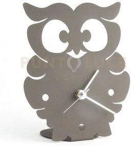 Bomboniera orologio gufetto sabbia in ferro 13x16cmh
