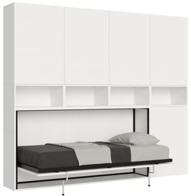 Letto a scomparsa singolo orizzontale Kando con materasso e composizioni disponibili, C / Incluso