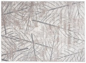 Tappeto moderno beige con motivo di foglie delicate Larghezza: 80 cm | Lunghezza: 150 cm