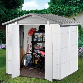 Casetta da giardino GAROFALO in pvc Urban con porta doppio battente, superficie totale 3.98 m² e spessore parete 20 mm