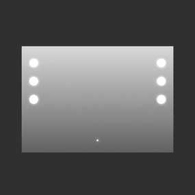 Specchio con illuminazione integrata bagno rettangolare L 120 x H 70 x P 2.5 cm