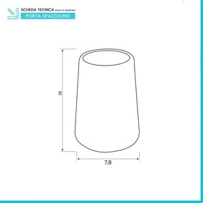 Bicchiere porta spazzolini da appoggio in ceramica grigia Sidney