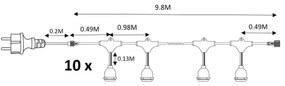 da esterno catena decorativa GHIRLANDA 10xE27/15W/230V 10m IP44