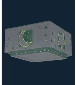 Dalber 63236H - Plafoniera per bambini MOONLIGHT 2xE27/60W/230V verde