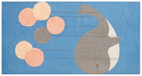Tappeto per bambini cotone blu 80 x 150 cm BALABANG Beliani