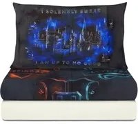 Completo letto singolo Harry Potter stemmi 4 case