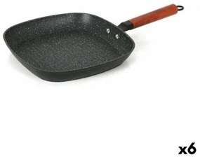 Padella griglia strisce Quttin Doha Alluminio Forgiato 39 x 28 x 15 cm (6 Unità)