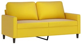 Set di divani 2 pz con cuscini giallo in velluto