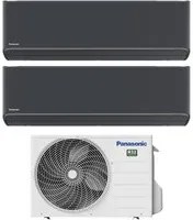 Climatizzatore Condizionatore Panasonic Dual Split Inverter Serie Etherea Dark 9+9 con CU-2Z41TBE R-32 Wi-Fi Integrato Colore Grigio Grafite 9000+9000