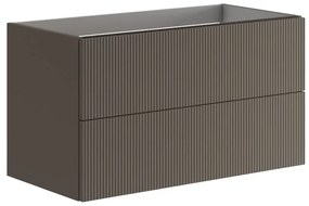 Mobile da bagno sotto lavabo Opera grigio opaco L 89.5 x H 50 x P 45.5 cm 2 cassetti, lavabo non incluso