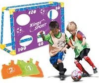 Porta Da Calcio Per Bambini 130 X 100 Cm Con Fori Punteggio 4 Casacche E Pallone