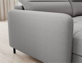 Divano angolare grigio chiaro allungabile/con contenitore (con penisola a destra/a U) e rivestimento in velluto Berrto – ELTAP