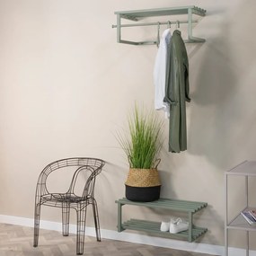 Attaccapanni da parete verde polveroso in metallo con scaffale 76 cm Marco – Spinder Design