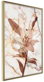 Poster  Lily on Marble Background  Cornice Quadri Cornice d'oro, Larghezza x Altezza Home decor 20x30