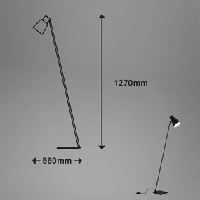 Piantana Moderna Ekko Metallo Nero 1 Luce E27 H150