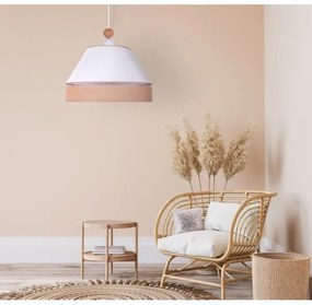 Duolla - Lampadario a sospensione con filo AVIGNON 1xE27/15W/230V diametro 50 cm bianco/marrone