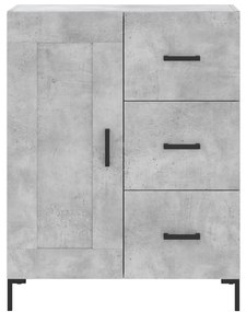 Credenza grigio cemento 69,5x34x90 cm in legno multistrato