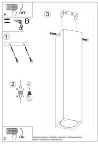 Sollux SL.1041 - Faretto KEKE 1xGU10/40W/230V 30 cm quercia