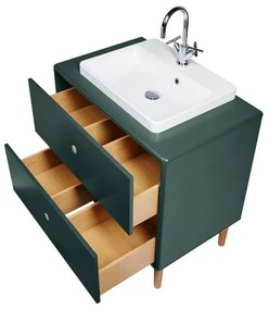 Mobile sospeso verde scuro con lavabo senza miscelatore 80x62 cm Color Bath - Tom Tailor