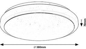 Rabalux 71183 - Plafoniera LED TREVOR LED/24W/230V 3000K diametro 38 cm