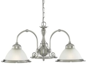 American diner 3lt pendant - metallo argentato satinato e vetro aci...