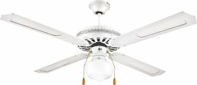 Ventilatore da Soffitto con 4 Pale e Lampada Ø130cm 3 Velocità  Kooper Windy Bianco...