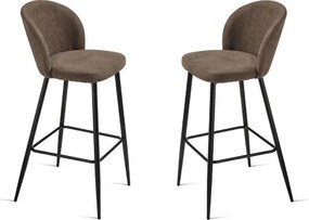 Sgabello in tesssuto Marrone con struttura in metallo MEGGIE 2 pezzi