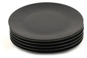 Piatti in ceramica nera opaca in set da 6 pezzi ø 25 cm - Hermia