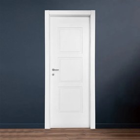 Porta interna a battente Cadrel in legno laccato colore bianco, L 70 x H 210 cm, apertura a destra